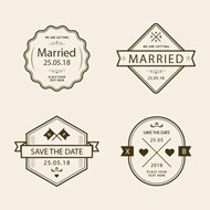 婚礼标签设计矢量图下载
