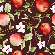 苹果花卉无缝图案矢量素材下载