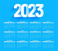 2023蓝色日历矢量素材