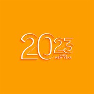 2023橙色新年海报矢量图下载