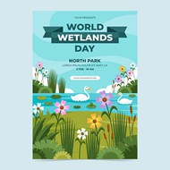 世界动植物湿地日海报矢量素材