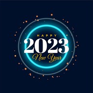 2023新年霓虹灯个性海报矢量图片