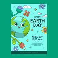 卡通地球日庆祝活动矢量图片