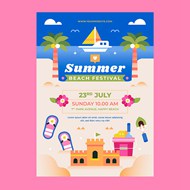 夏季沙滩派对海报矢量素材下载