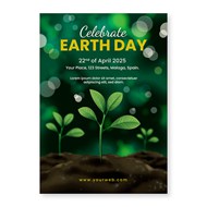 世界地球日环保海报矢量模板