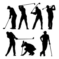 男性高尔夫运动员剪影矢量素材