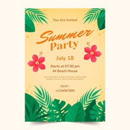 夏日热带派对海报矢量图下载
