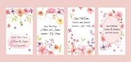 花卉装饰婚礼卡片矢量图片
