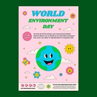 世界环境日插画海报矢量图