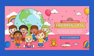 儿童节快乐海报矢量素材下载