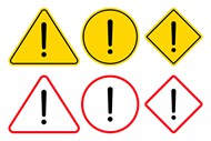 红黄警告标志矢量图片