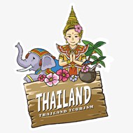 泰国旅游元素矢量模板