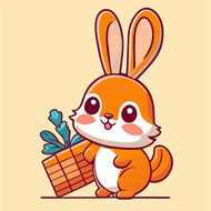 可爱兔子插画矢量图下载