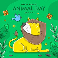 世界动物日庆典卡通插画矢量图片