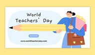 世界教师节横幅矢量图片