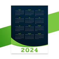 2024龙年日历模板矢量模板
