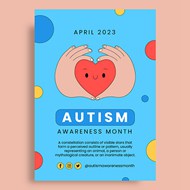 自闭症宣传月活动海报矢量模板
