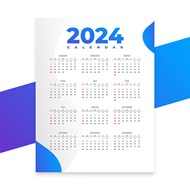 2024龙年简约日历矢量素材