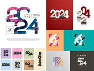 2024新年字体设计矢量图