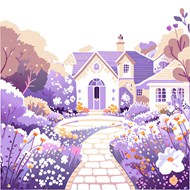紫色花园插图矢量素材下载