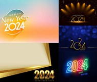 2024新年主题设计矢量图片