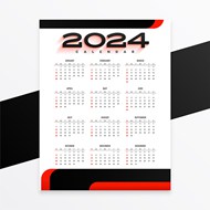 2024日历模板矢量模板