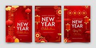 2024中国传统新年海报矢量图