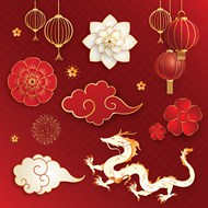 中国春节传统矢量模板