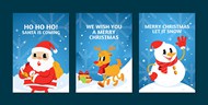 圣诞节卡通元素卡片矢量图片