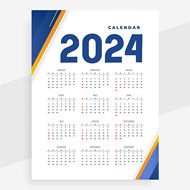 2024简约日历矢量图下载