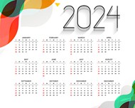 2024新年日历矢量素材