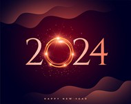 2024闪耀新年海报矢量图片
