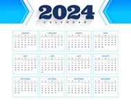 2024新年日历矢量素材下载