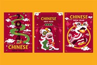 中国传统新年海报矢量下载