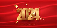 2024金色艺术字矢量图下载