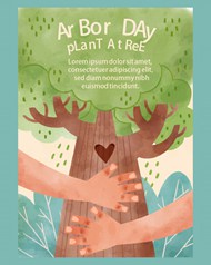 植树节学校活动海报矢量图下载