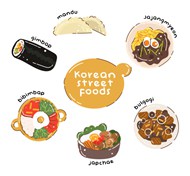 韩国美食插画矢量图下载