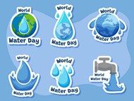 世界水日贴纸矢量图