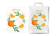 橙子元素水果纸袋矢量图片