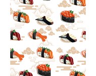日本寿司壁纸矢量素材下载