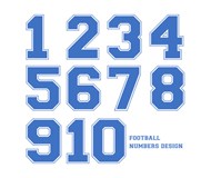 扁平蓝色足球号码矢量图