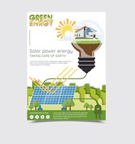 环保太阳能海报矢量素材