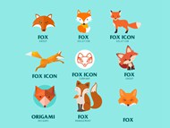 各种各样狐狸标志矢量图