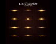 金色光源光芒元素矢量素材
