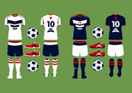 各种足球制服平面设计矢量素材