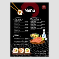 日式美食餐厅菜单矢量图片