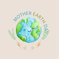 免费水彩地球母亲日矢量模板
