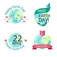 免费世界地球日标签矢量图片