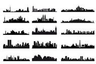 城市天际线景观剪影矢量图