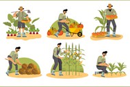 农业主题插画矢量图